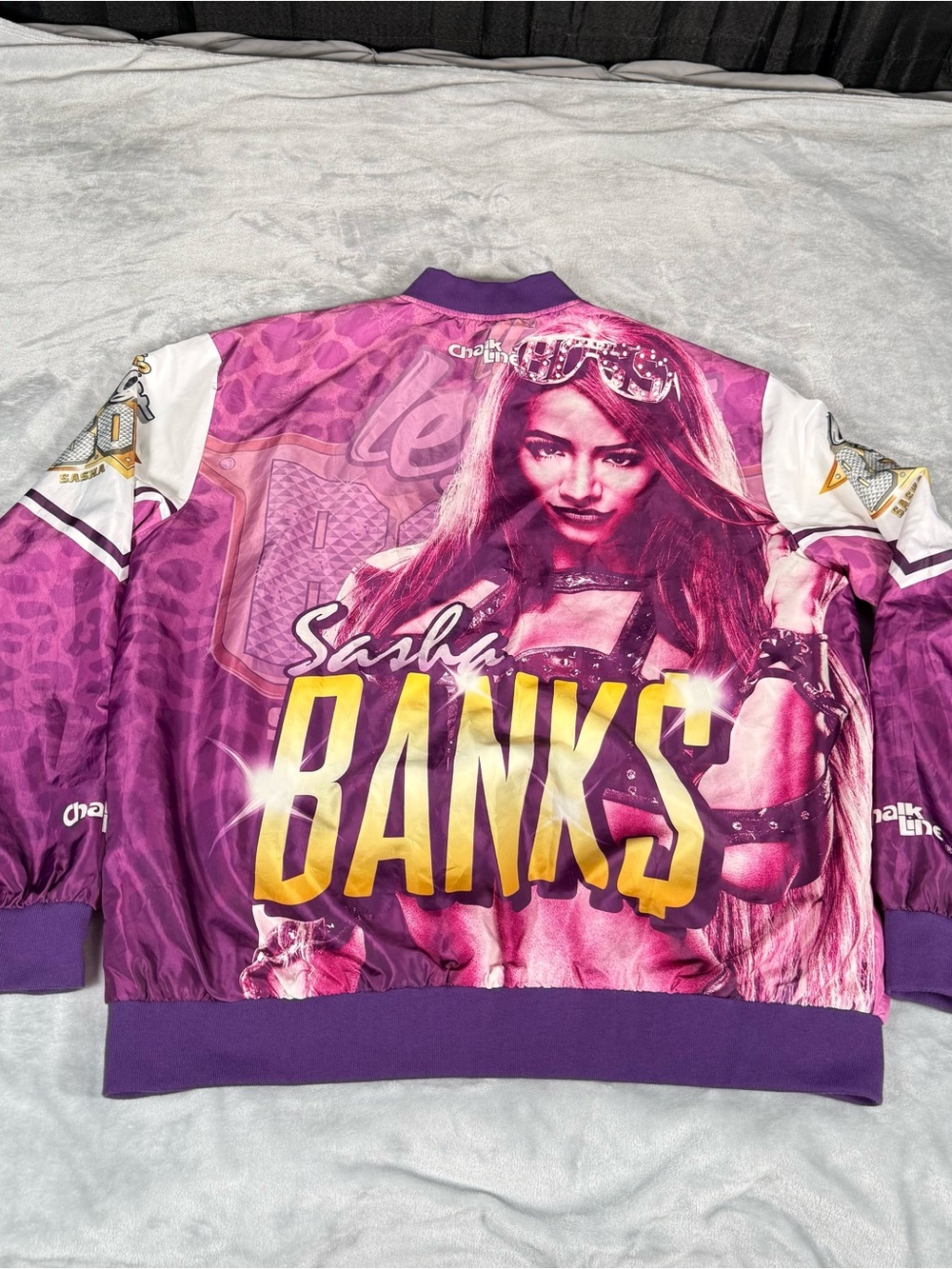 Chalk Line Sasha Banks WWE Bomber Jacket Mens 3XL Slim Legit Boss Pink